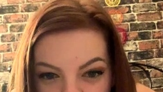 Pretty redhead webcam masturbation show