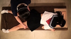 Japanese teen lesbians kissing passionately