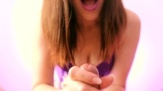 Lovely Amateur teen brunette masturbating outdoor