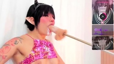Sexy solo girl loving masturbation with toys