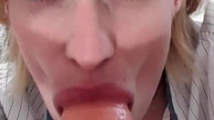 MILF blonde live toys webcam show in shower
