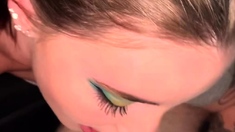 Warning Fantastic blonde big cock blowjob and cumshot