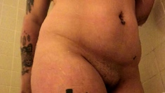 Awesome Big Boobs Blonde Masturbates In The Shower