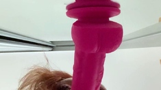 Violet lovely amateur redhead woman toying