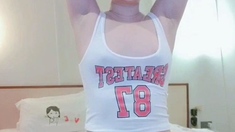 Asian Teen ARIEL SPINNER striptease masturbating