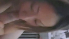 Asian Amateur Girl with Big Tits Gives Blowjob