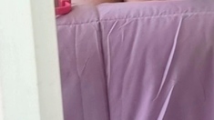 Amateur video of Blond teen masturbates with dildo