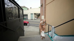 Busty amateur blonde banged in public outdoor