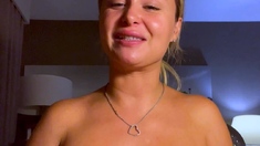 Two big tit blonde babes fucking a big
