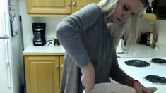 Russian blonde teen oily masturbation