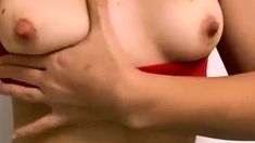 Massaging my Small Perky Tits and Hard Nipples