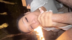 Czech amateur blowjob and fucking POV in public