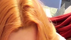 Very yummy amateur redhead blowjob