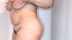 Hot brunette big boobs toying pink pussy