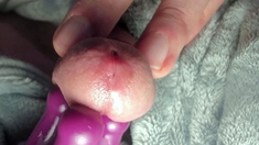 EXTREME CLOSE UP of me MILKING PRECUM and BLOWING A HUGE