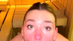 Halli N Lover Sucking And Fucking In The Sauna