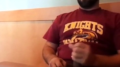 Bearded Bro Public Jerk Off in A Coffee Shop