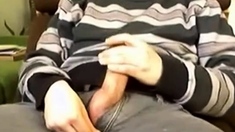 Wanking fat cock and huge cumshot