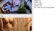 hot blonde shows tits and masturbates on chatroulette