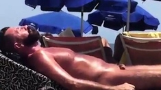 Str8 spy daddy bear at the beach